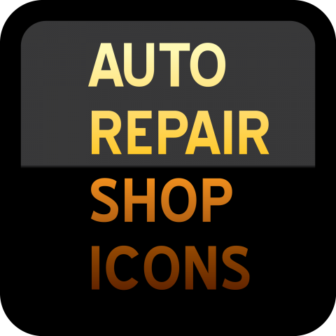 Auto-Repair-Shop-Icon-in-yellow-red-on-black-background