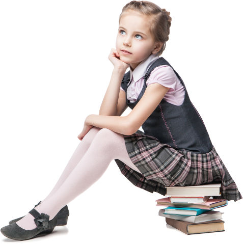 girl on books