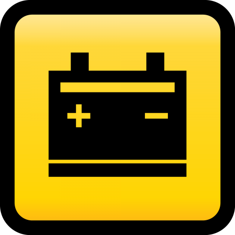 Auto-Repair-Shop-black-battry-power-Icon-on-yellow-background