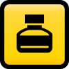 Auto-Repair-Shop-black-paint-colour-bottle-Icon-on-yellow-background